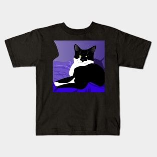 Cute Tuxedo Cat Mr Nelson Copyright TeAnne Kids T-Shirt